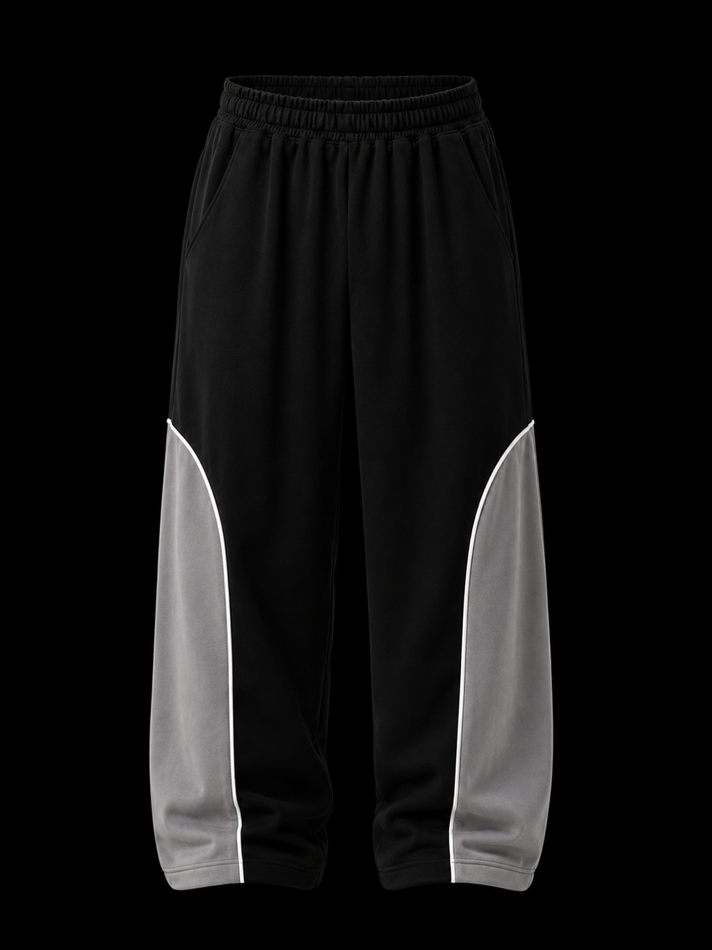 Zams Black and Grey Baggy Trackpant