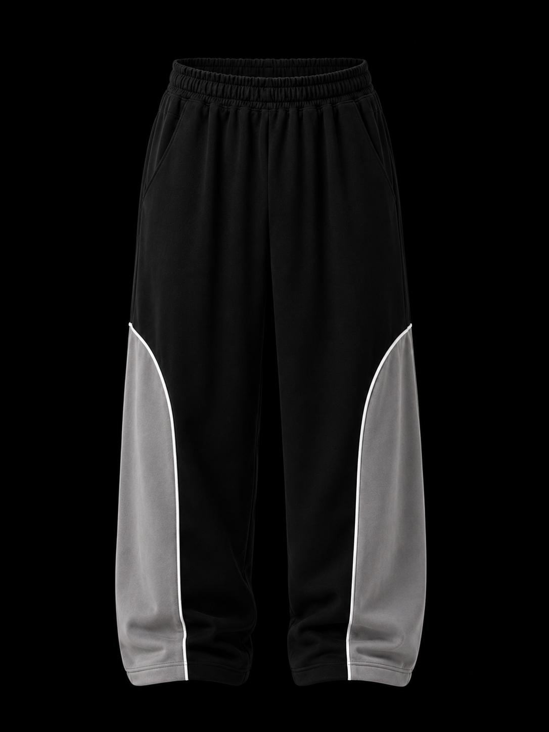 Zams Black and Grey Baggy Trackpant