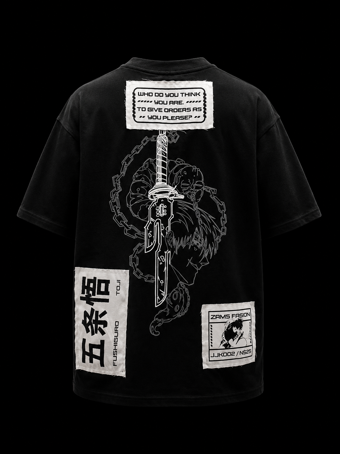 Toji 002 / JJK / Patched Oversized T-Shirt