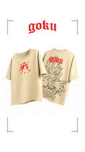 Goku/Beige/DBZ/Oversized T-shirt ZAMS