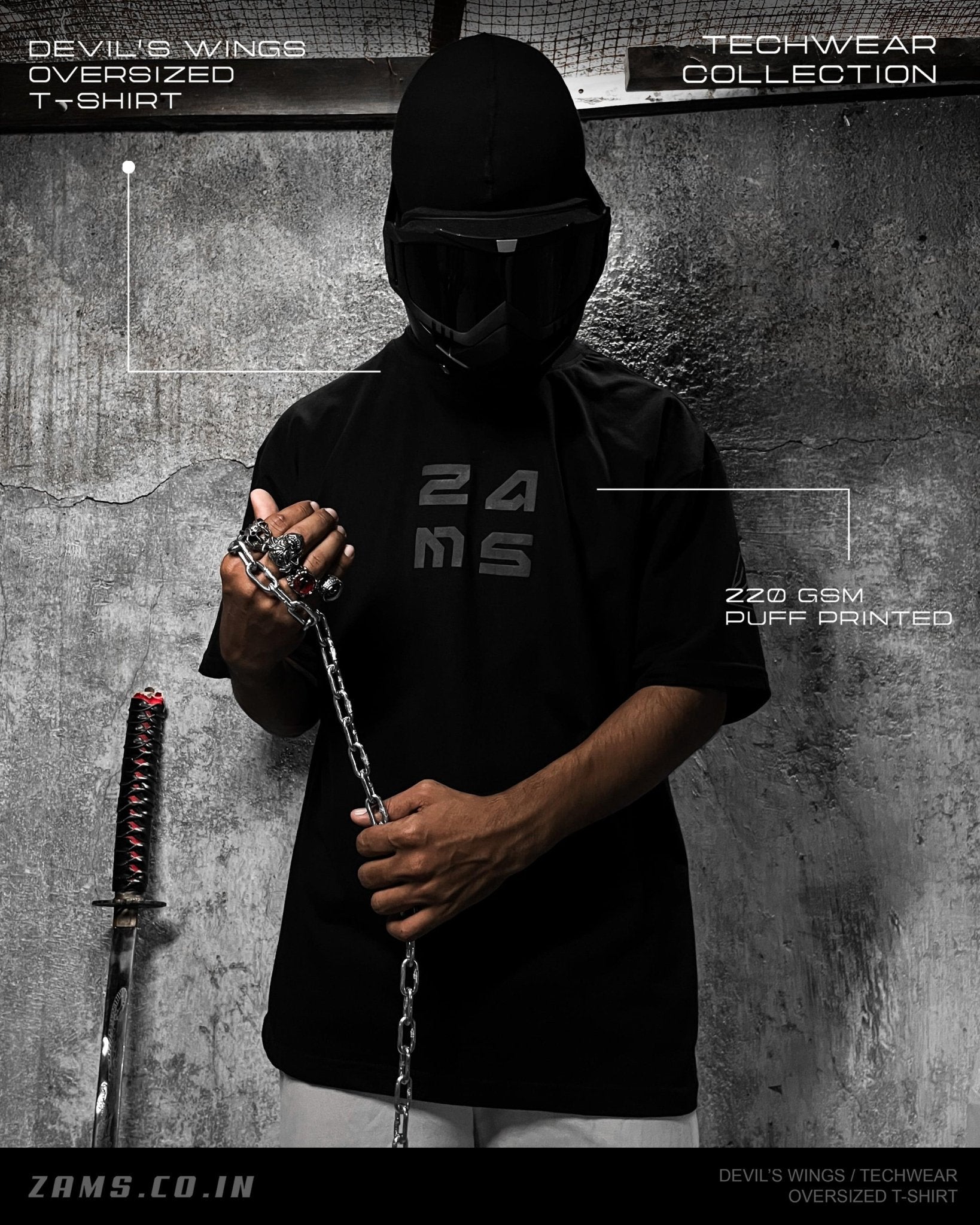 Devil's Wings / Techwear / Oversized T-Shirt – Zams Fashion