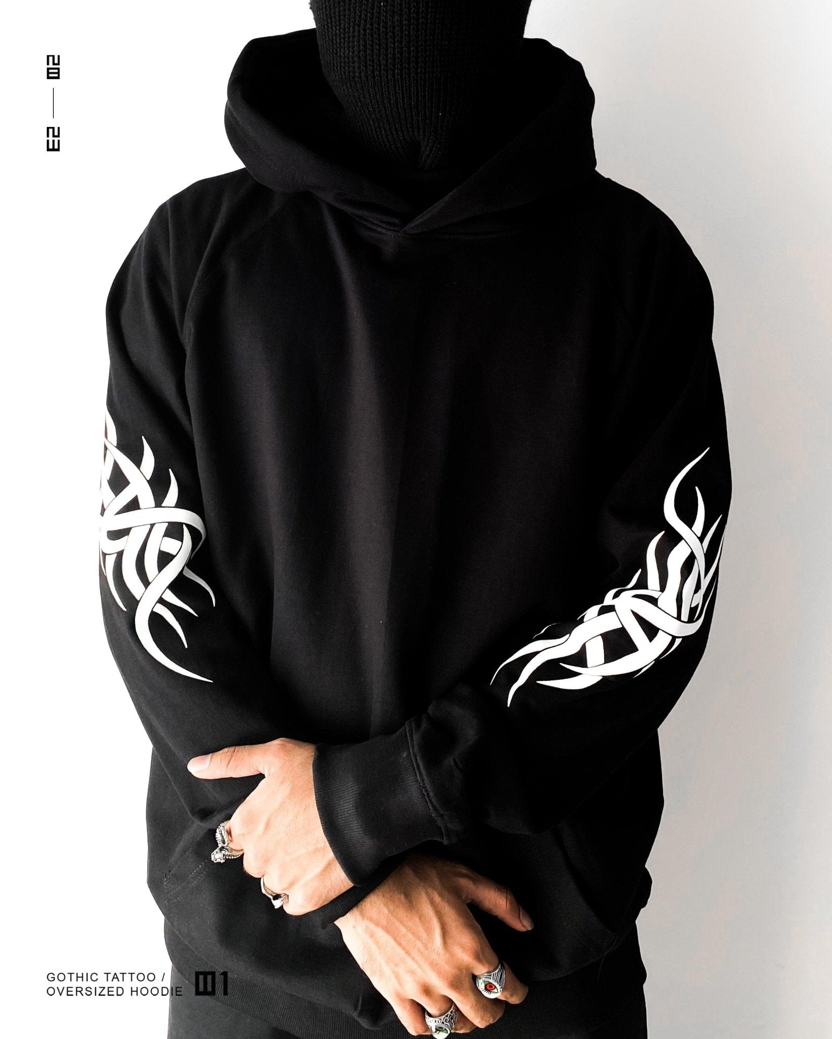 TATTOO JUNKIE HEAVY WEIGHT HOODIE BLACK UNATØNED ZIP HOODIE