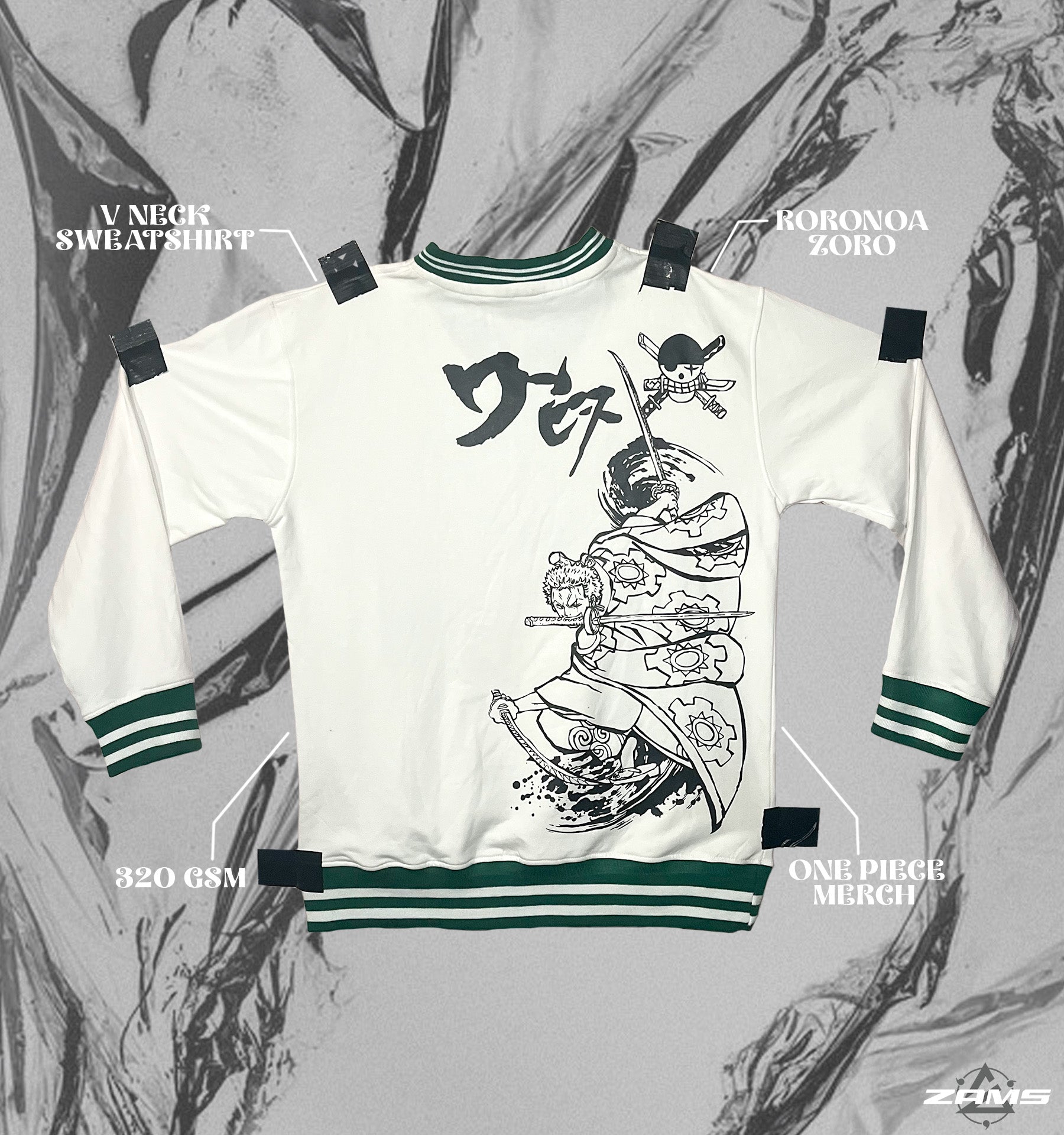 L'Appartement　V Neck Shirts Onepiece Zoro Vintage / One Piece / V-Neck Sweatshirt – ZAMS