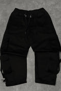 Black Parachute Cargo 8 Pockets - Adjustable Drawstrings ZAMS